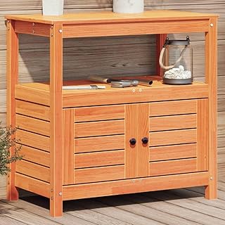 Furniture Select-Mesa para macetas con estantes, color marrón, 82,5 x 45 x 81 cm, madera maciza de pino