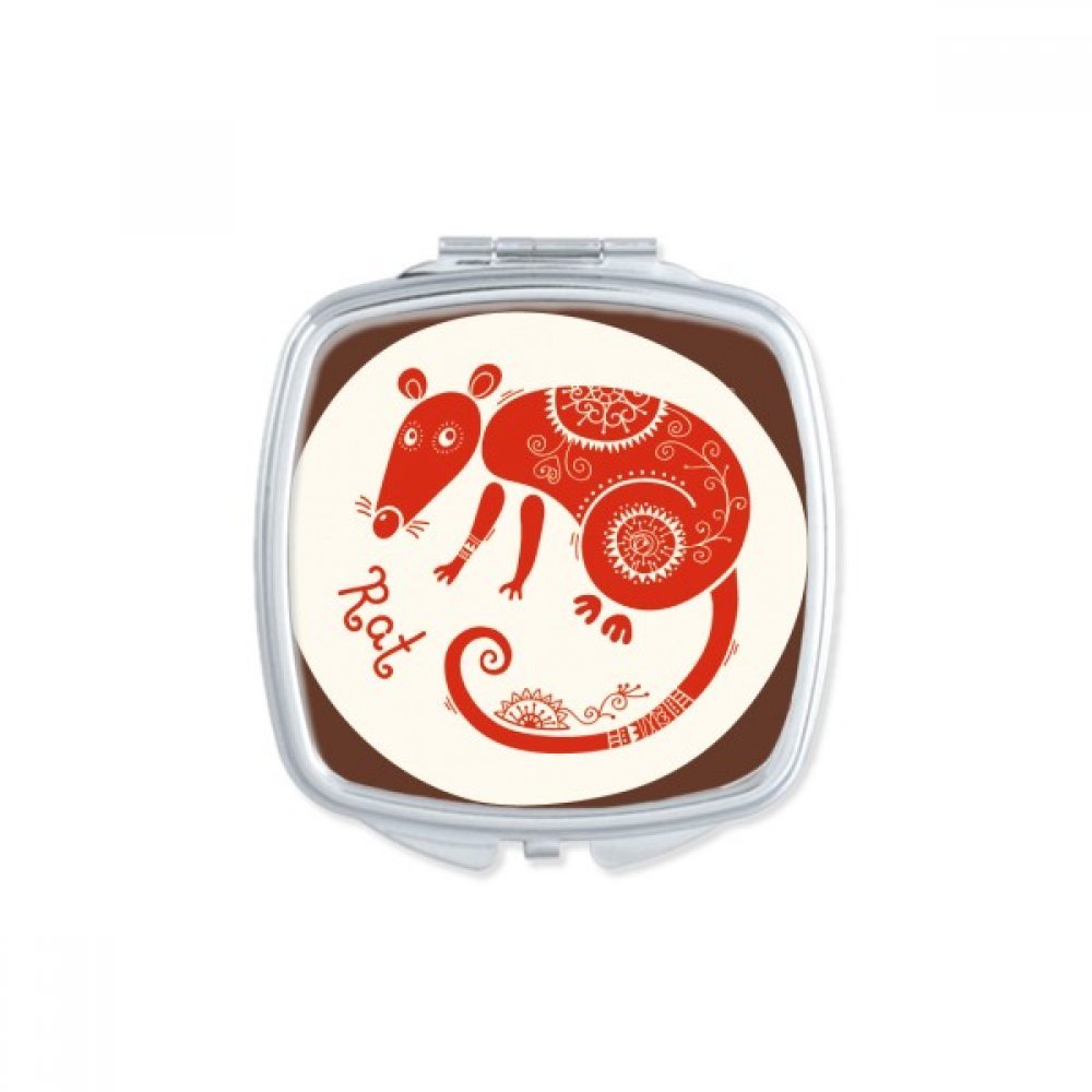 Miroir compact rat zodiaque chine pour retouches rapides