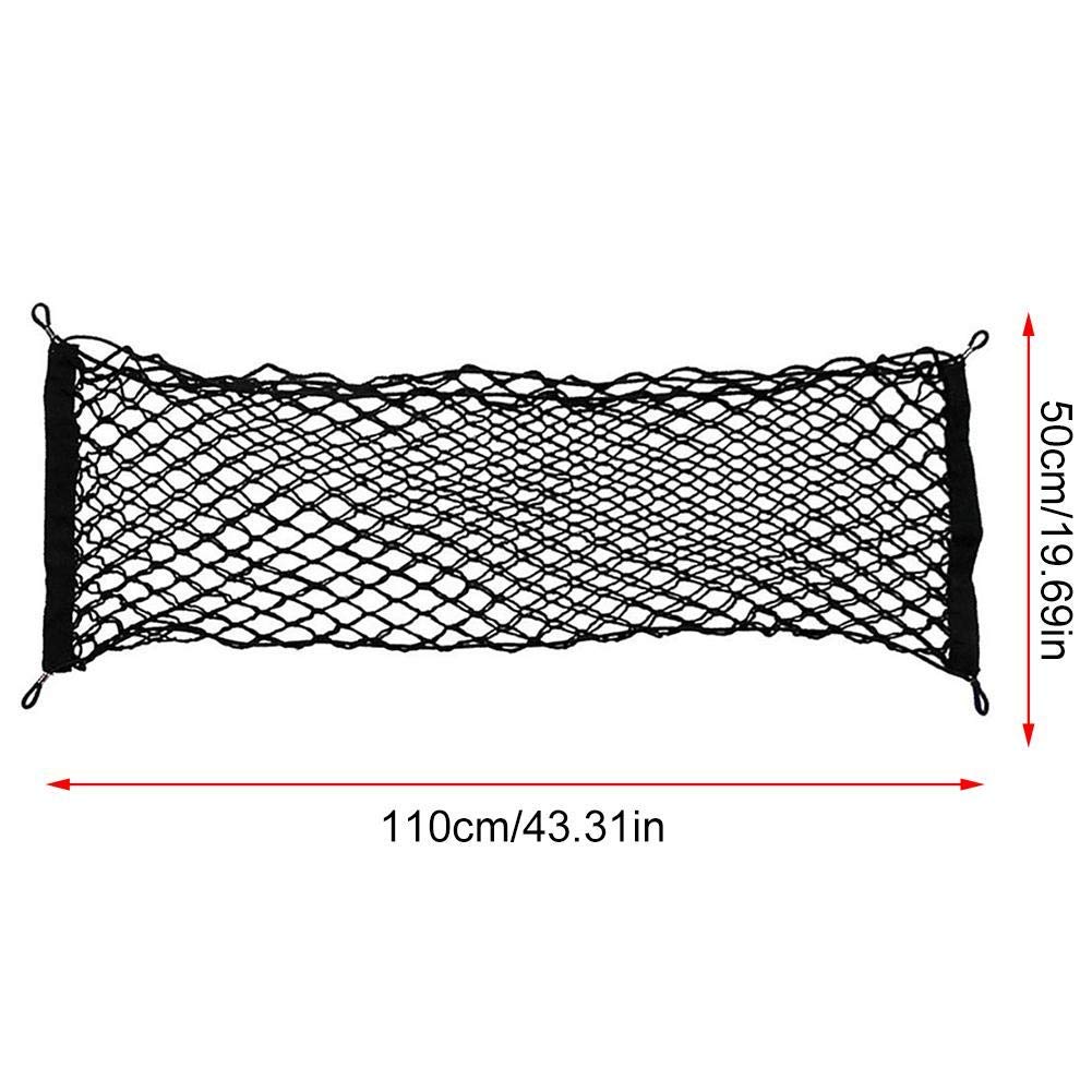 Tronco Universale Organizer Tronco Posteriore Borsa a Rete a Rete Borsa in Nylon Flessibile Adesivo da Parete per Auto con 4 Ganci
