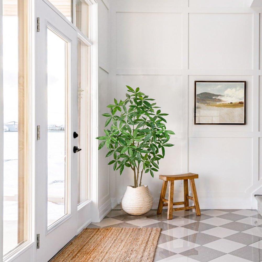 Amazon.de: 152CM Kunstpflanzen Gro Knstliche Pflanzen Glckskastanie mit  Topf Pachira Aquatica Zimmerpflanze Dekopflanze Zimmerpflanze fr  Wohnzimmer Bro Dekoration
