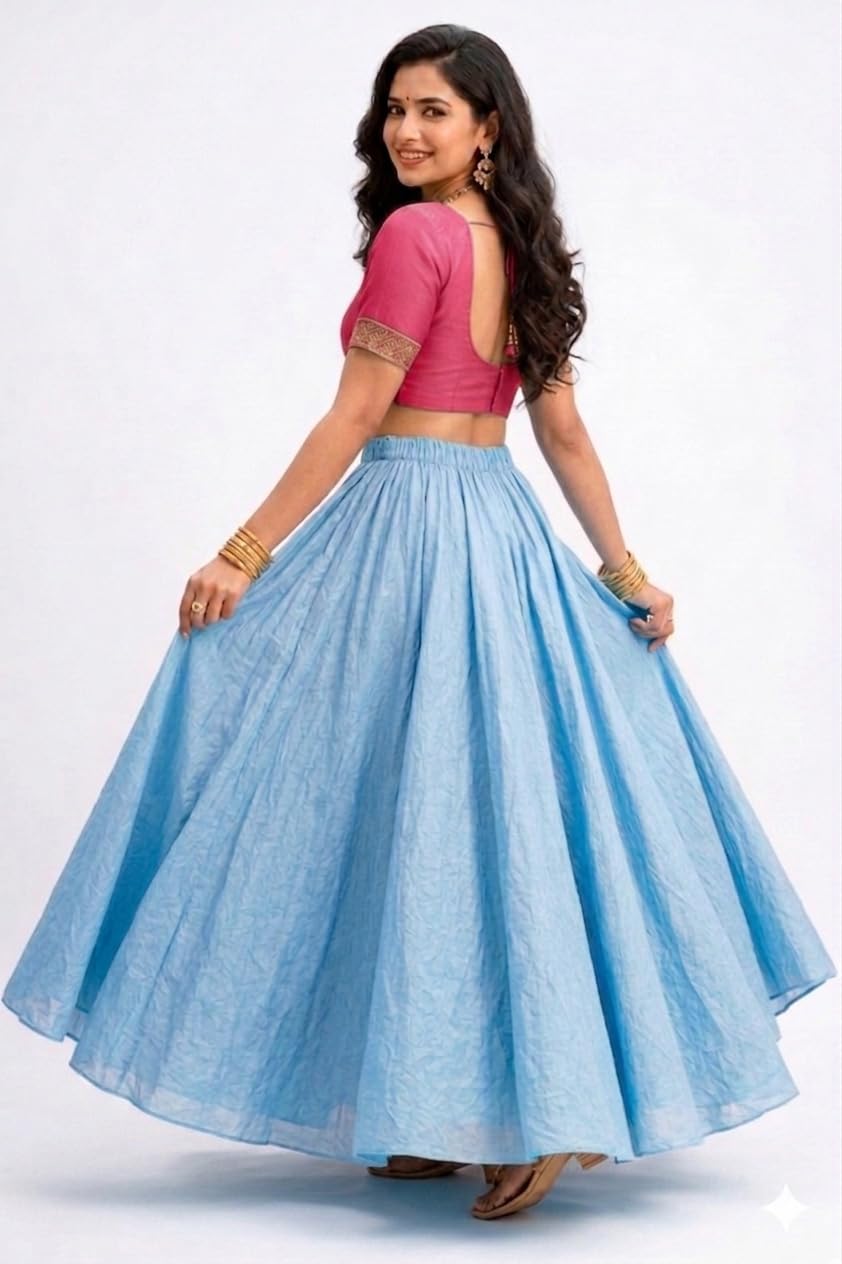 shriliya Onion Blush Pink Gold Color 3 Shade Crush Butter Soft partyware Fabric Full Umbrella Skirt Lehenga Long Waist 36,38 40 42 44 for Blouse Sharara,garara-image-44