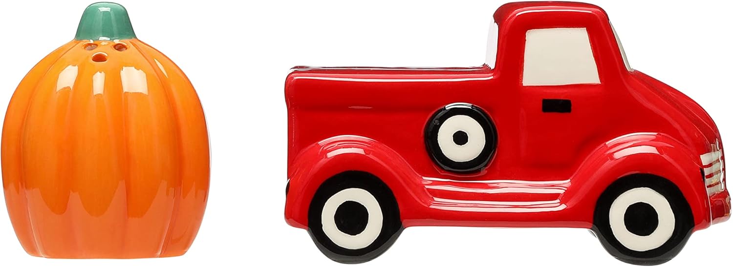 Bundle of Pearhead Hey Boo Ghost Dish Towels for Kitchen, 2 Pack + Ceramic Ghosts Salt & Pepper Shakers