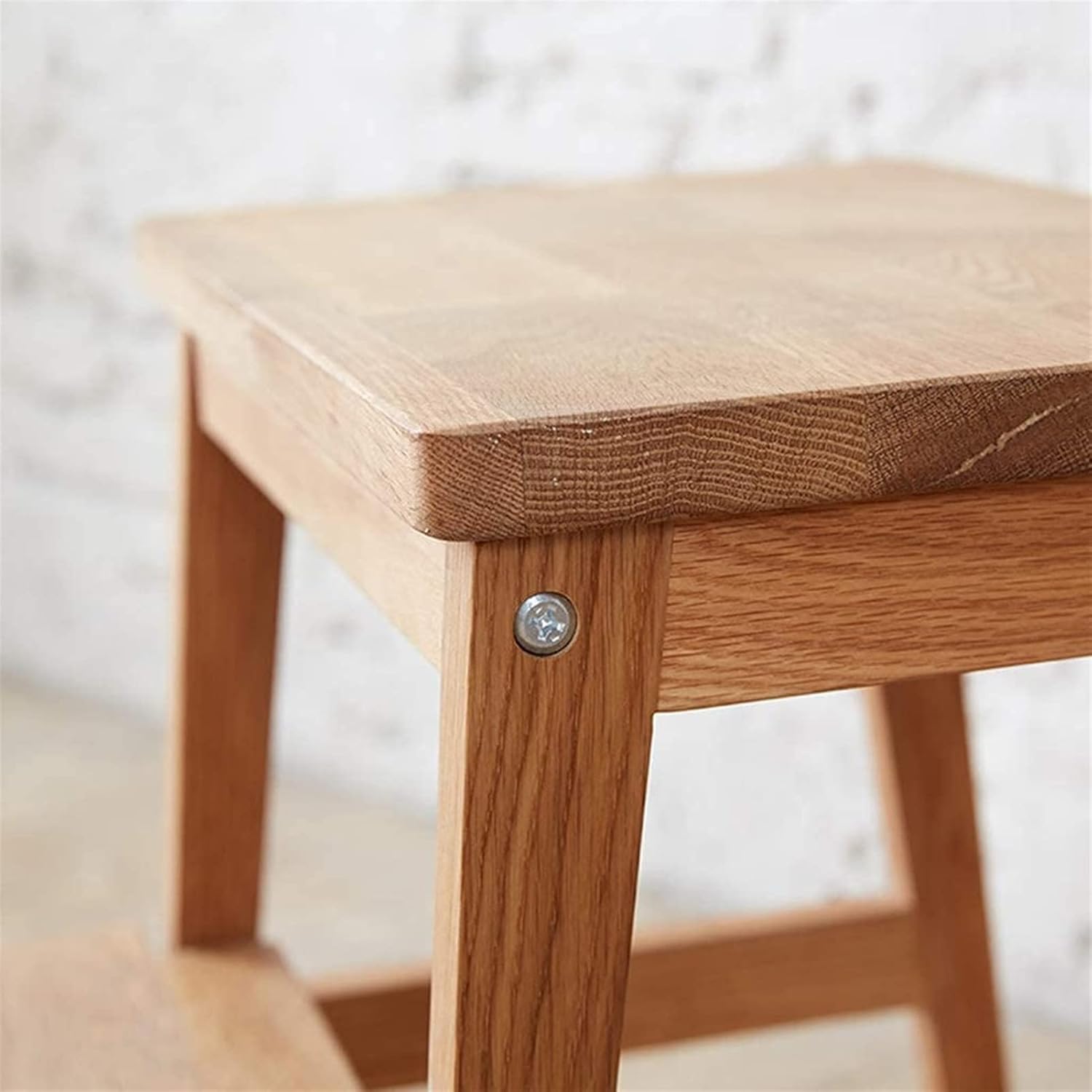 Portable Ladder Step Stool, Non-Slip Fashion Solid Wood Folding Chair Multi-Function Kitchen Bedroom Garage Oak 2-Step Ladder Stepladder