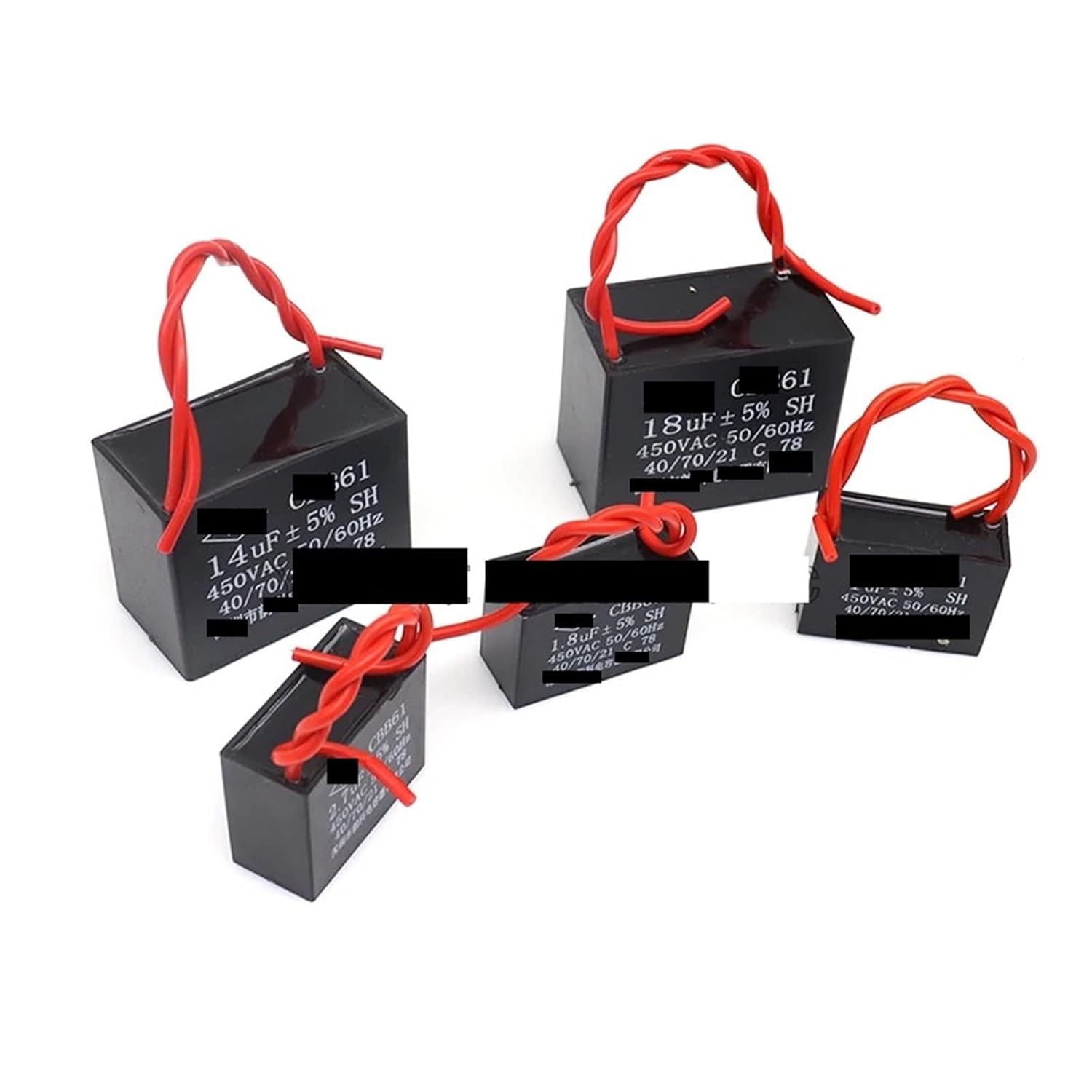 61 Start Capacitor 450V 1/1.2/1.5/1.8/2/2.5/3/3.5/4/4.5/5/6/7/8/10/12/15/16/18/20/25UF Fan Ceiling Motor Run Capacitor(2.7UF)