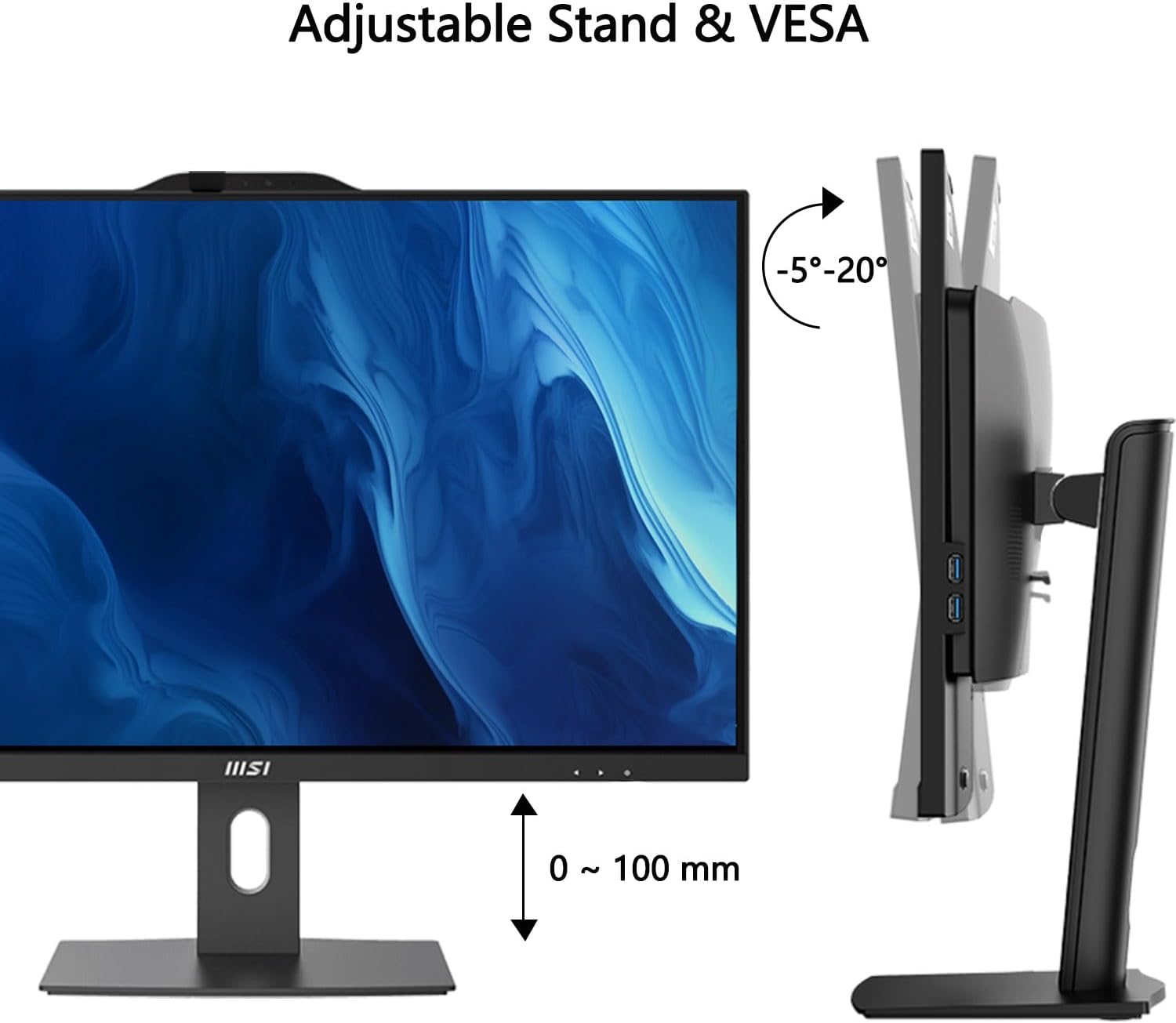 msi PRO AP242P Business All-in-One Desktop, 23.8" IPS FHD 100Hz Eye-Care Display, Intel Core i7-14700, 32GB DDR5, 1TB SSD, IR FHD Webcam, Wi-Fi 6E, HDMI, DP, Wireless KB & Mouse, Windows 11 Pro