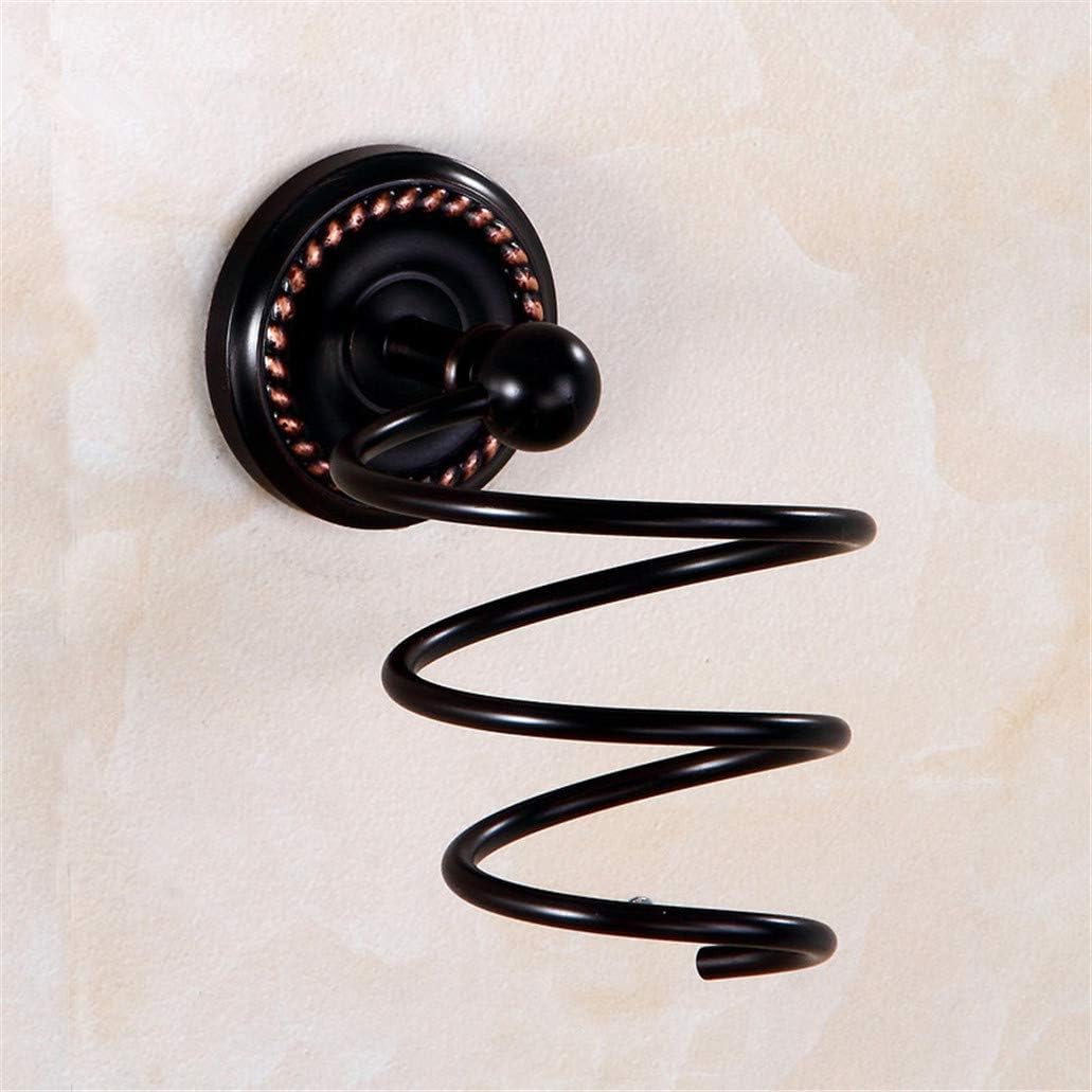 WYCSAD Estante para secador de Pelo, Estante para secador de Pelo de Oro Rosa Cepillado Envejecido de Cobre Completo, Estante para baño, Modelos Negros (Cannabis Antiguo Negro)