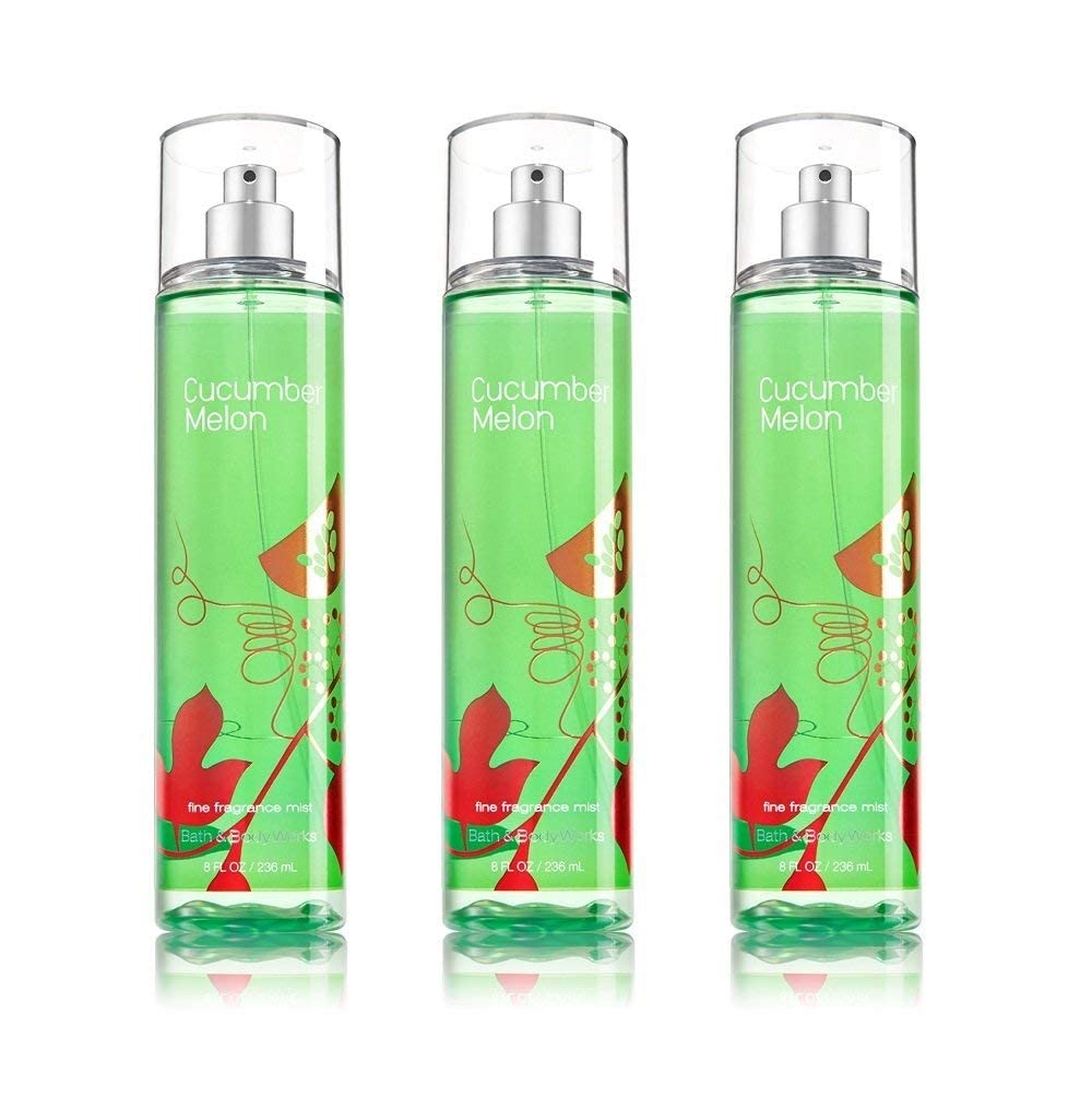 Bath & Body Works Cucumber Melon Fragrance Mist Set of 3 Full Size