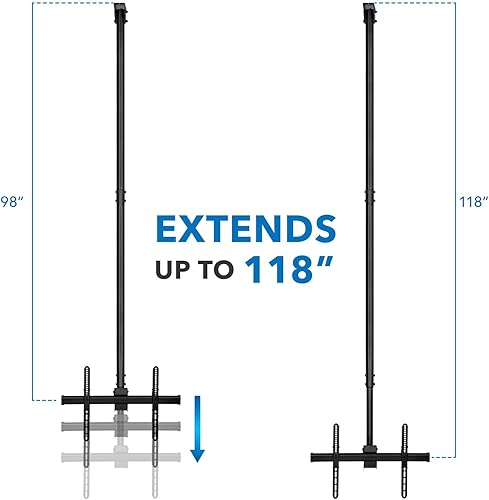 Miniatura 7 de Mount-It! Soporte de montaje de TV de techo extralargo, 10 pies de largo, se adapta a televisores de pantalla plana de 40 42 47 50 55 60 70