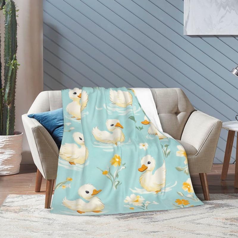Duck Blanket Warm Plush Duck Flannel Throw Blanket Super Soft Fleece Cozy Fuzzy Ducks Stuffed Animal Blanket Gifts for Kids Teens Adults Room Decor 40"X50" - Image 5