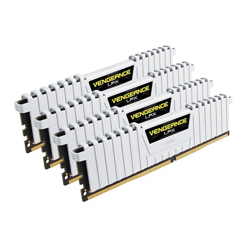 Corsair CMK32GX4M4B3200C16W Vengeance LPX 32 GB (4 x 8 GB) DDR4 3200 MHz C16 XMP 2.0 High Performance Desktop Memory Kit, White