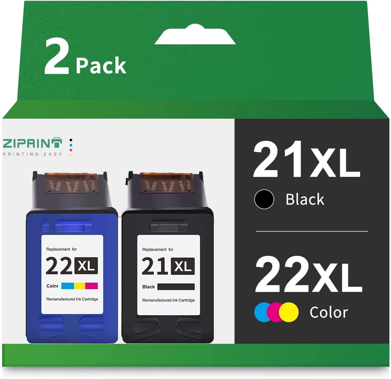 ZIPRINT Remanufactured Ink Cartridge Replacement for HP 21