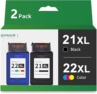 ZIPRINT Remanufactured Ink Cartridge Replacement for HP 21 22 21XL 22XL (C9351AN & C9352AN) for HP Deskjet F4180 F2210 D1560 D1530 D1420 D1520 3915 3930 PSC 1410 Officejet 4315 J3680 Printer (2-Pack)