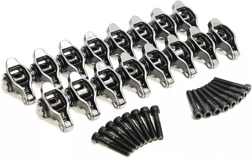 PRW Rocker Arm, Sportsman, 8 mm Pedestal Mount, 1.70 Ratio, Full Roller, Steel, Natural, GM LS-Series, Set of 16