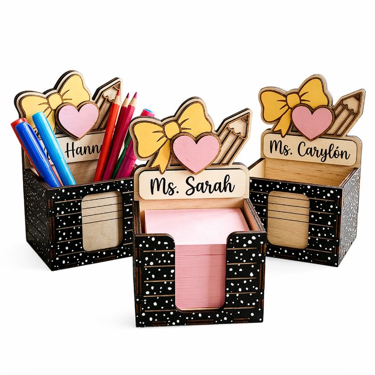 Teacher Sticky Note Holder, Custom Teacher Name Notepad Holder, Teacher Appreciation Gifts, Thank You Teacher Gifts, Gift for Teacher, Teacher Desk Accessory, Back to School, End of Year