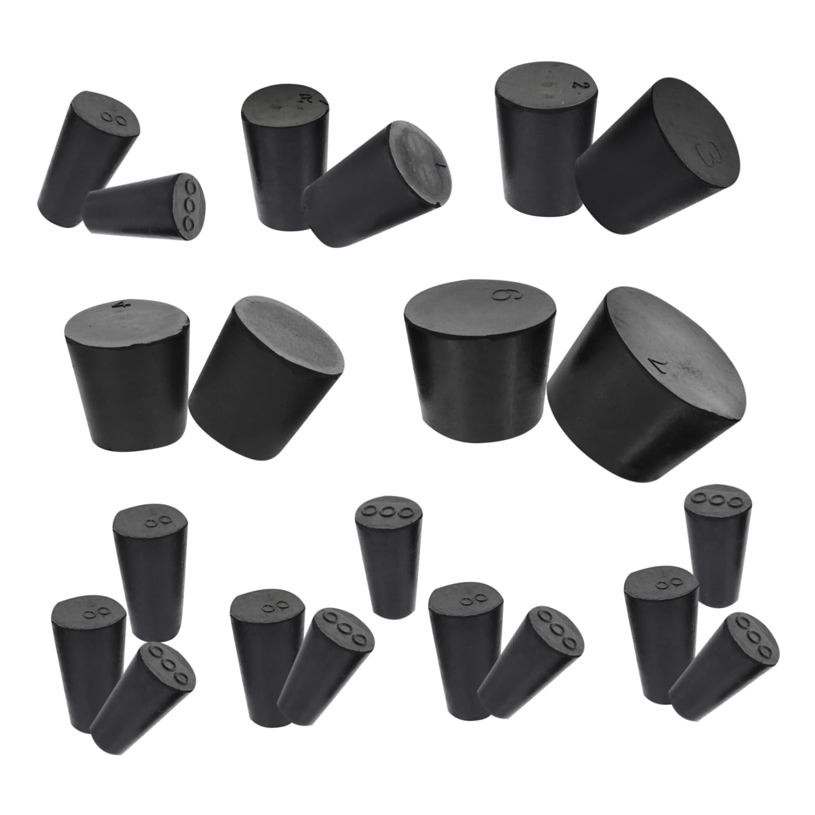 ULTECHNOVO 135pièces Bouchons Caoutchouc pour Laboratoire Bouchons Hermétiques De Différentes pour Équipements De Laboratoire Et Usages Variés
