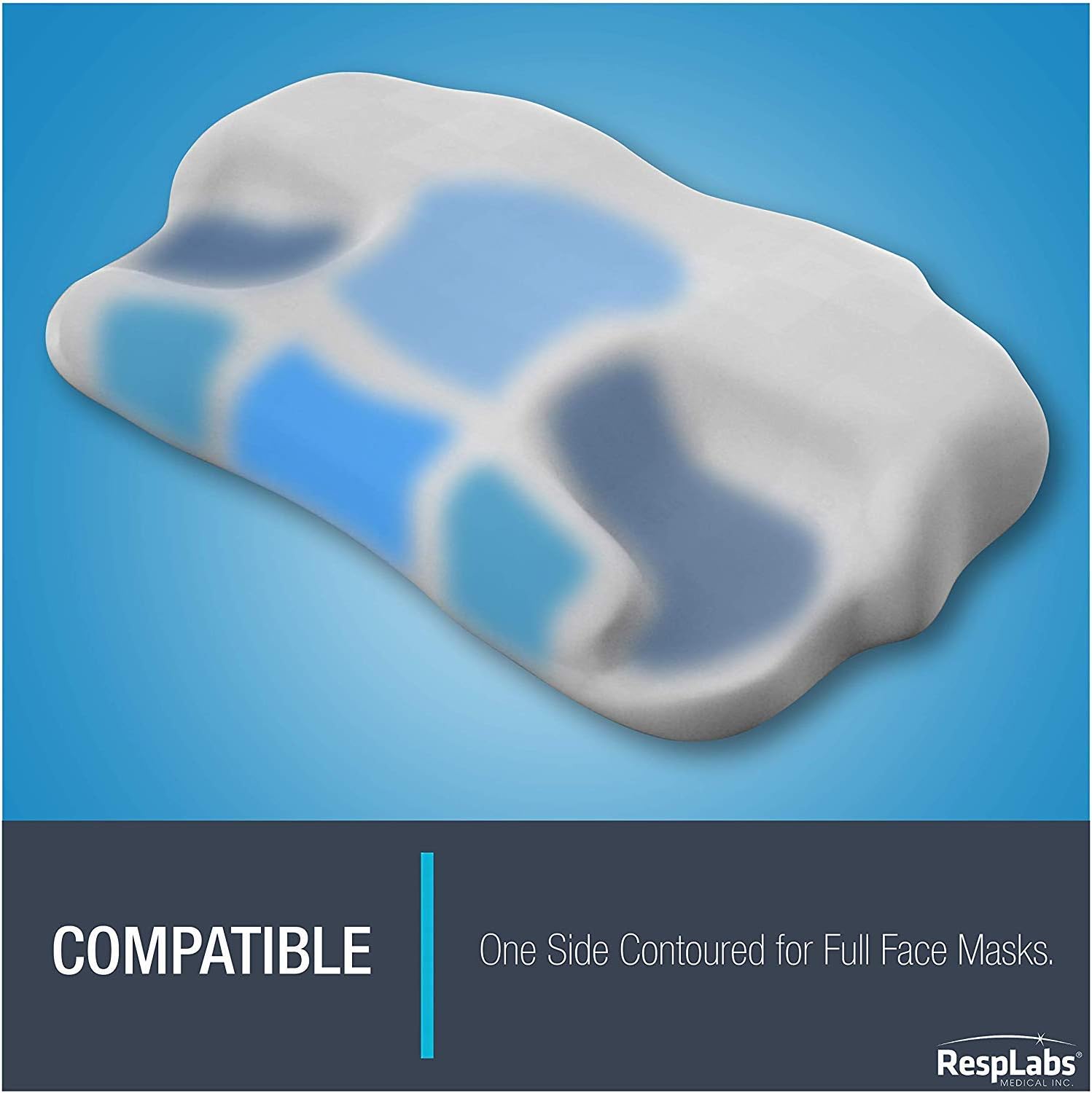 resplabs CPAP Pillow - Full Face, Nasal, Nasal Pillows, Side And Stomach Sleepers Memory Foam Pillow. Includes 2 Pillow Cases