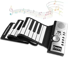 Teclado Musical, Piano, Piano Digital, Teclado 61 Teclas, Teclado Piano, Piano de Enrolar, Piano de Teclado Portátil, 128 Tons Diferentes, Teclado para Iniciantes, Teclado Instrumento, Piano Eletrico