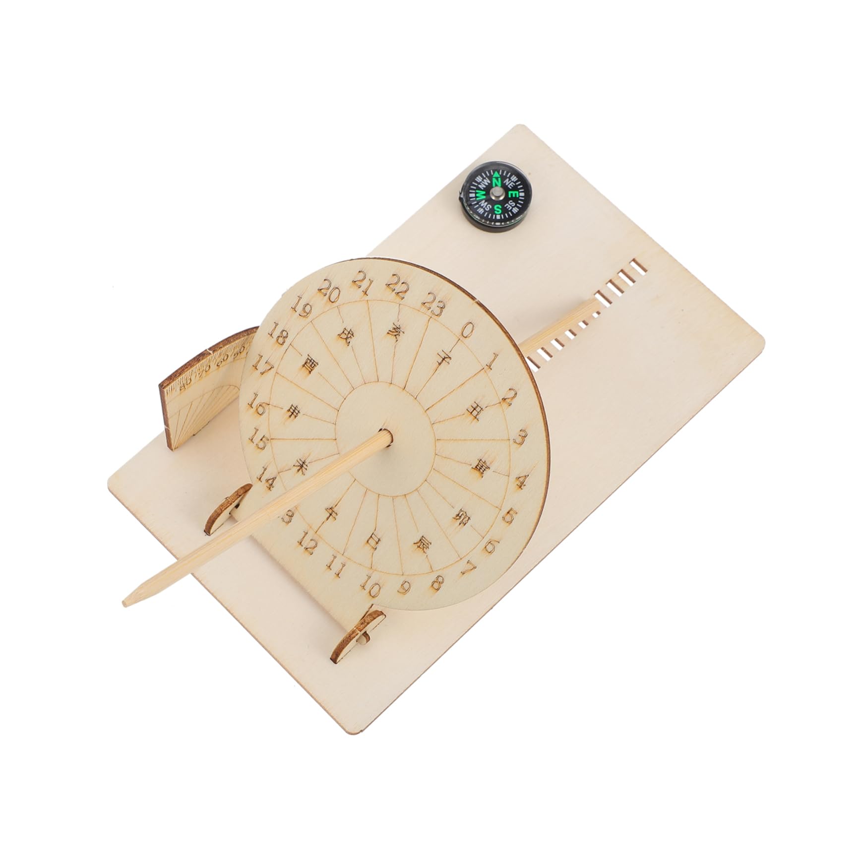 Hemobllo Reloj De Sol De Madera DIY Educativo para Niños, Modelo De Reloj De Sol Ensamblable, Instrumento Científico De Seguimiento Solar, Enseñanza y Aprendizaje Al Aire Libre