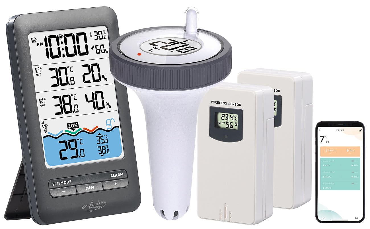 GoveeLife WLAN Pool thermometer mit App, Schwimmendes Funk Wasserthermometer Digitale mit Wasserdichtigkeit nach IPX7, Benachrichtigungsalarm für Badewanne, Aquarium, Whirlpool und Spa
