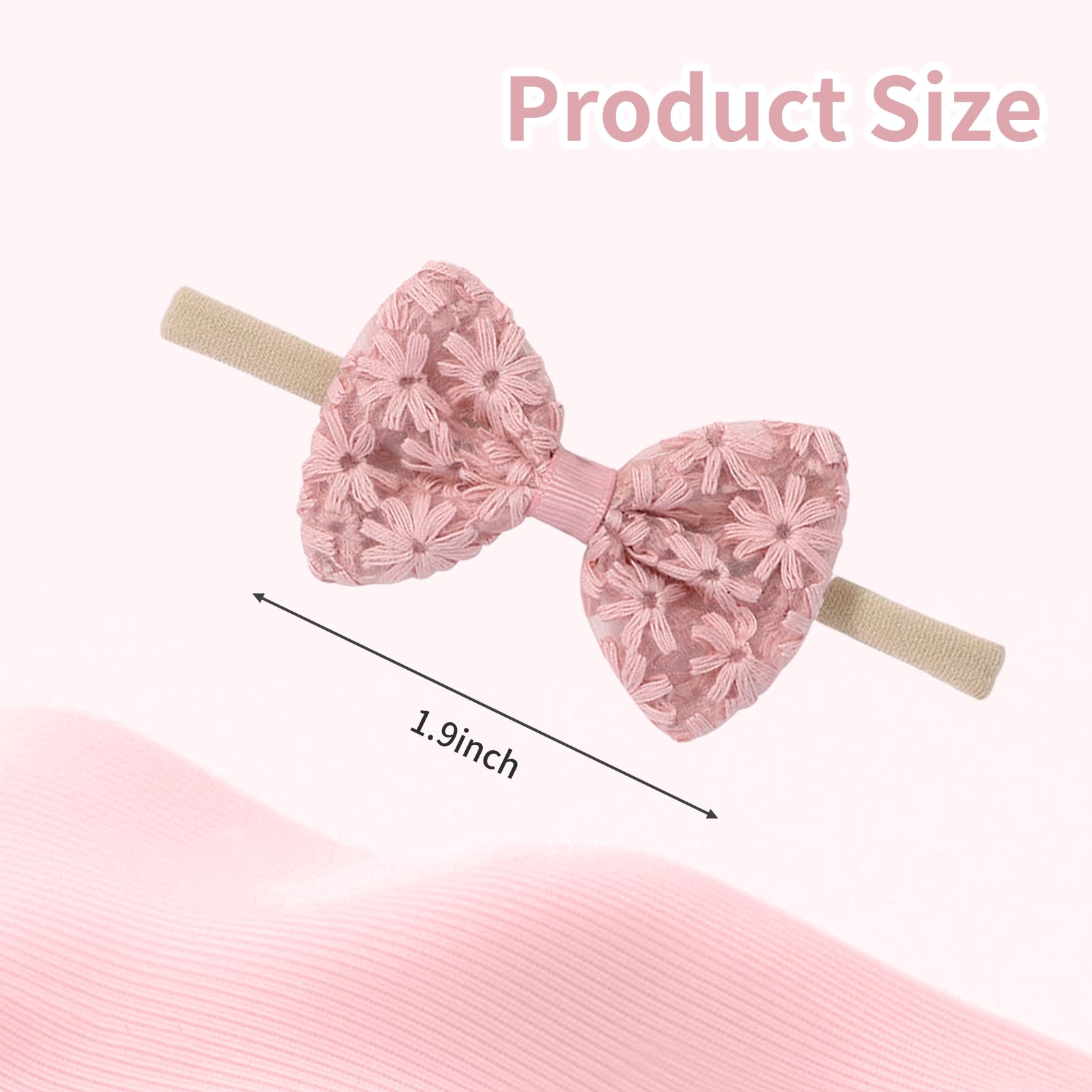 Newborn Baby Headbands, 8pcs Baby Headband Infant Kids Hair Bows & Clips Set - Image 3