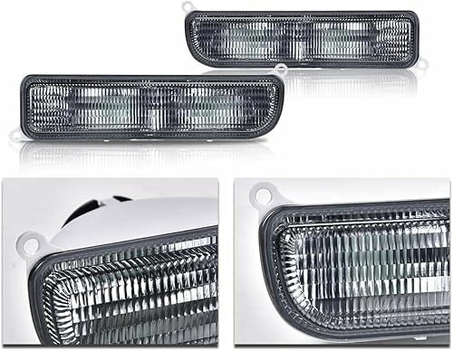 Miniatura 5 de PIT66 Juego de luces intermitentes de parachoques ahumado y marcador lateral de esquina compatible con Jeep Cherokee XJ Chassis 1997 1998 1999 2000