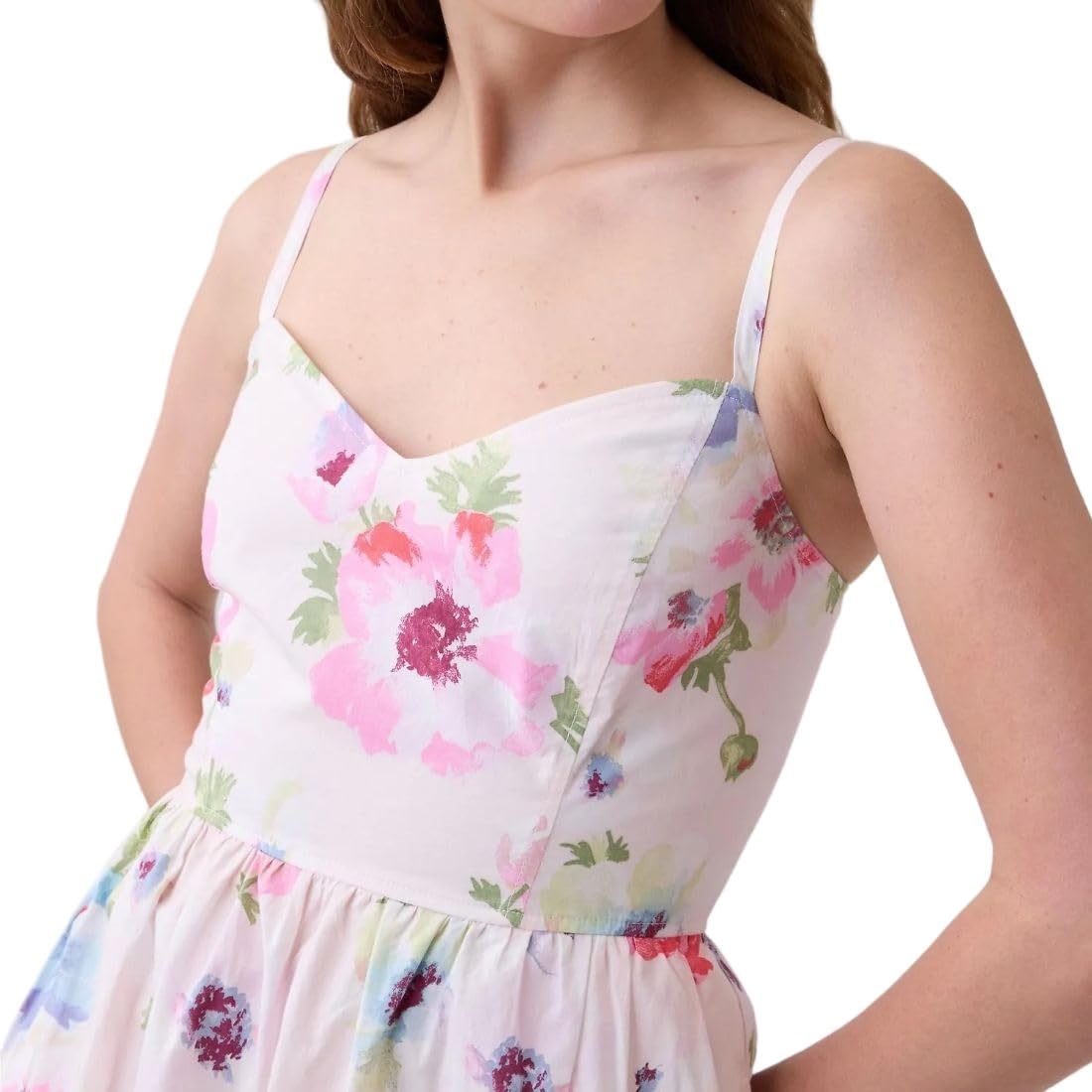 Women's Floral Print Sweetheart Neck Maxi Dress-image-5