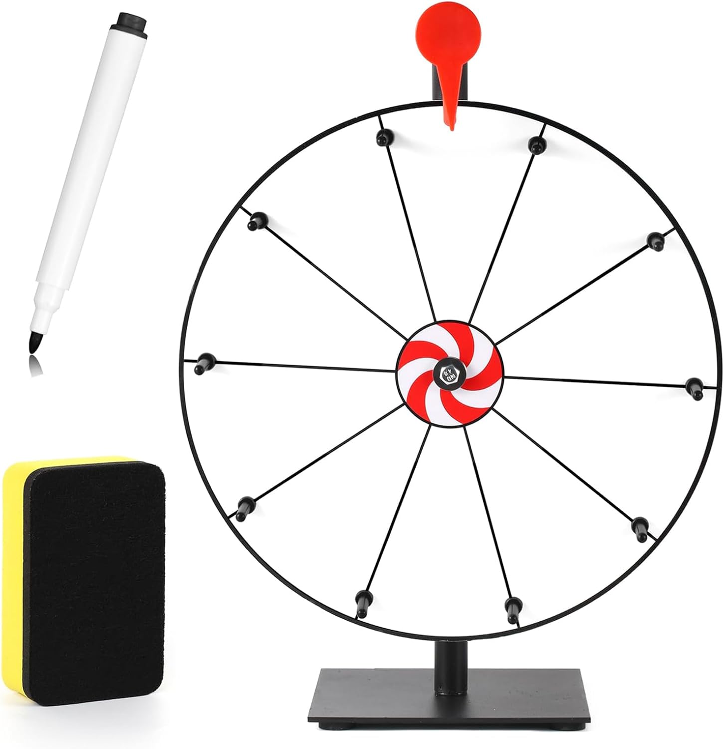 12inch White Prize Wheel Party Game Raffle with Stand for Engaging Party and Event Entertainment Carnivals