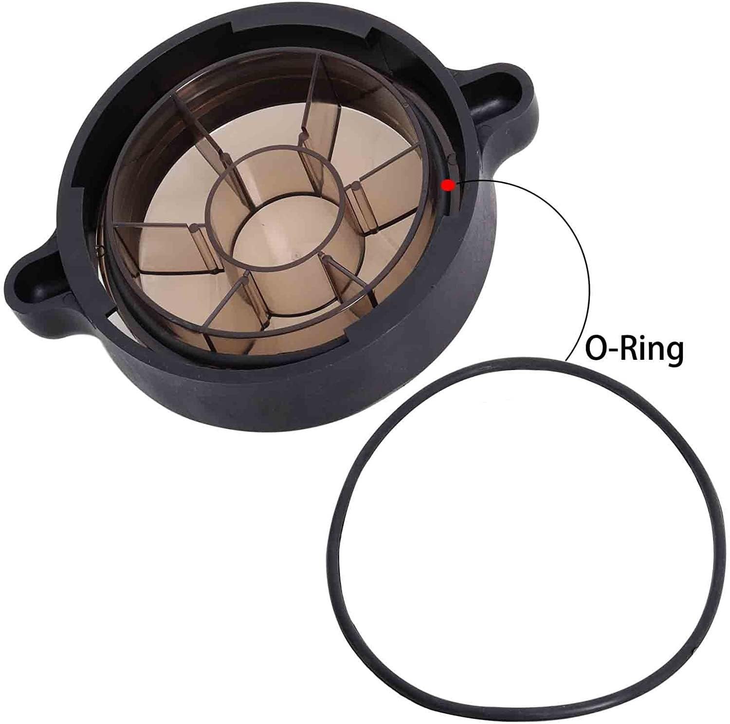 Lot de 2 couvercles Rechange pour Pompe Piscine avec Joint torique, Couvercle Filtre Transparent pour Circulation Hors Sol à Vitesses Facile à Nettoyer