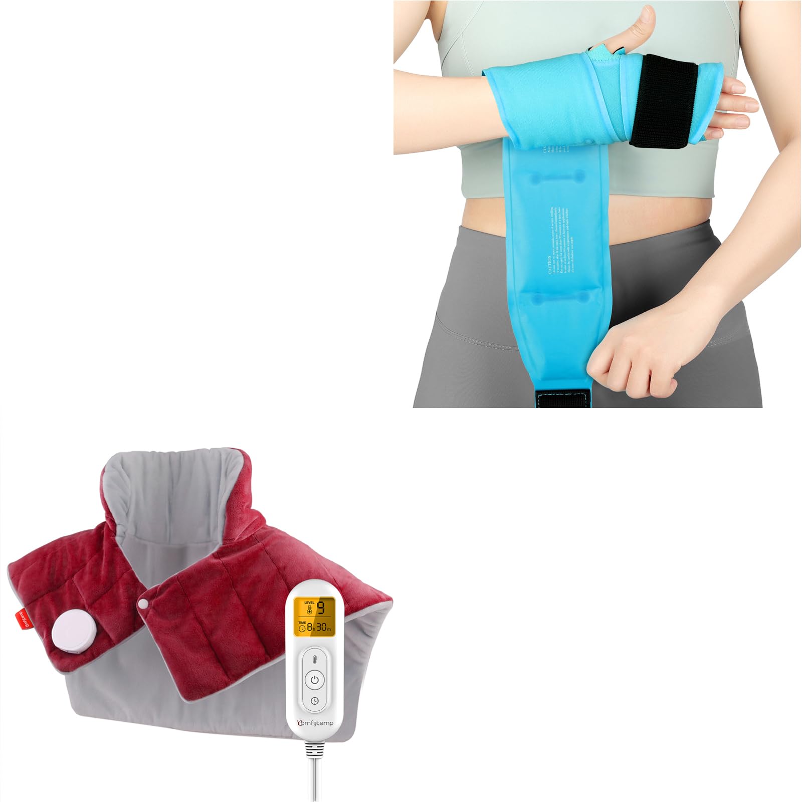 ComfytempHeating Pad and Wrist Ice Pack Wrap, FSA HSA Eligible, Heat&Cold Pads Support for Injuries, Pain Relief, Surgery Gifts for Women Men Mom Dad