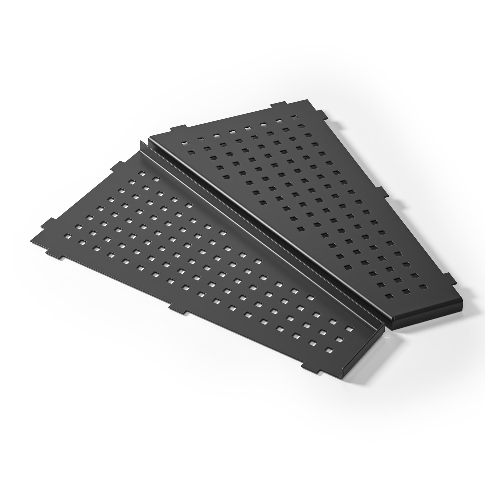 Estante de esquina para ducha de acero inoxidable 304, sin taladrar, para baño, champú, agujero cuadrado trapezoidal, 305 x 155 mm, negro, 2 unidades
