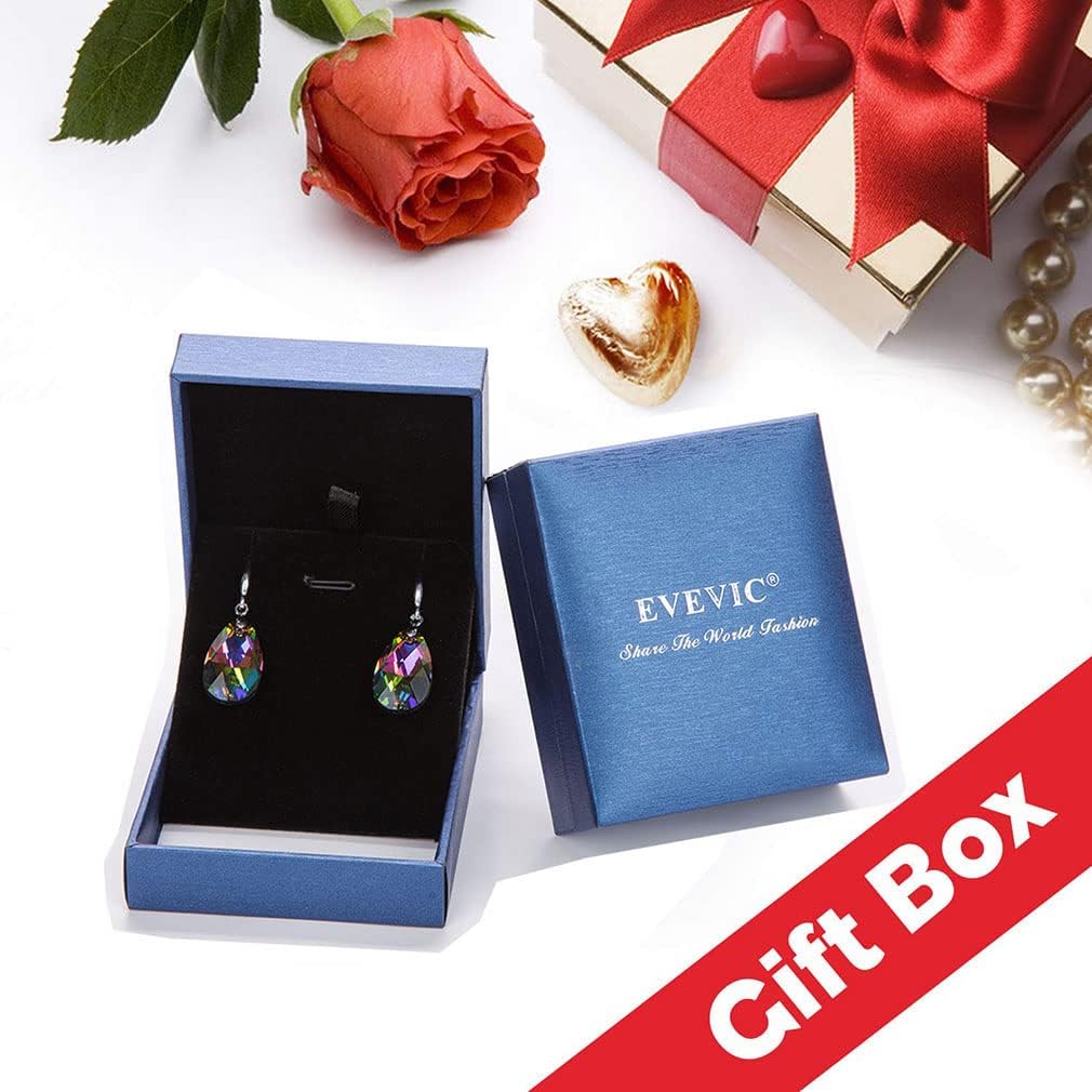 Austrian Crystal Teardrop Dangle Hook Earrings for Women 14K Gold Plated Hypoallergenic Jewelry - Image 6