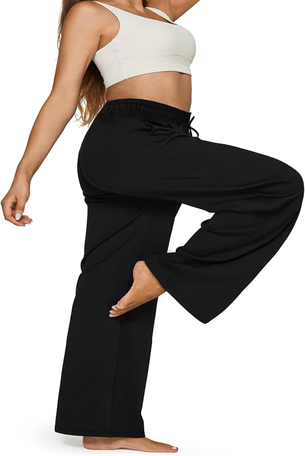 ZORBA Women's Plus Size Wide Leg Casual Palazzo Pants High Waist Yoga Comfy Loose Lounge Pants with Pockets Drawstring - Image 4