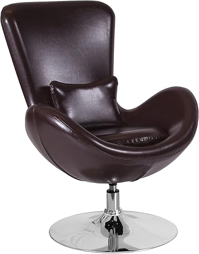 Miniatura 9 de Flash Furniture Silla de recepción lateral de tela naranja serie Egg Naranja (Orange Fabric),Tela Aqua,negro, cuero, (Black LeatherSoft),Gris