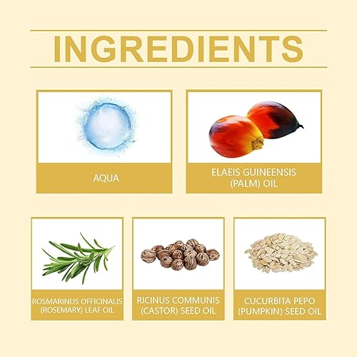 Miniatura 7 de Aceite de batana para el crecimiento del cabello, fórmula líquida 4 en 1, aceite de semillas de romero, ricino y calabaza, fortalece, nutre el