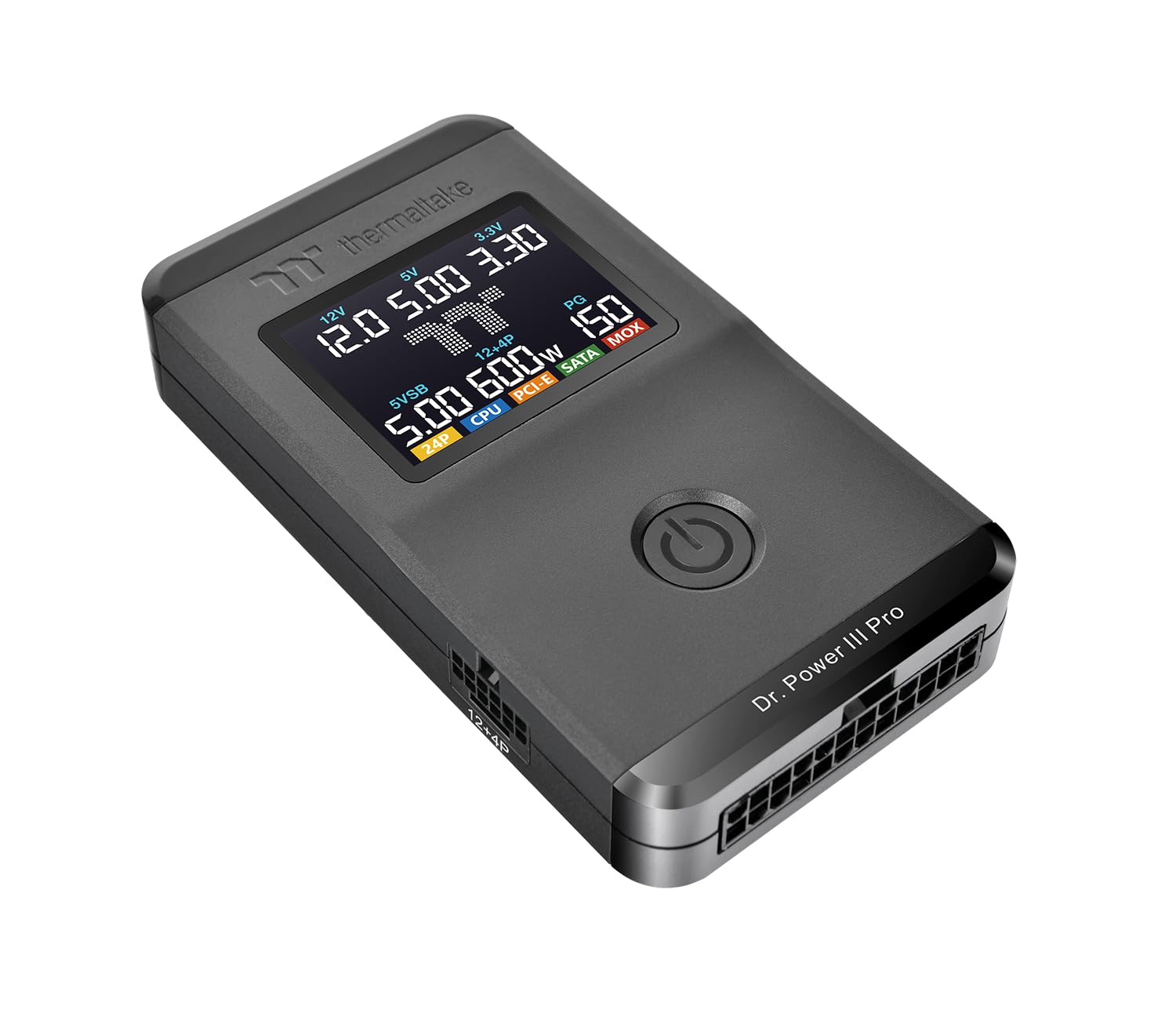 Thermaltake Dr. Power III Pro Netzteiltester | LCD‑Diagnose | ATX12V v3.1 | PCIe 12V‑2x6 | Auto/Manuell | Alarm