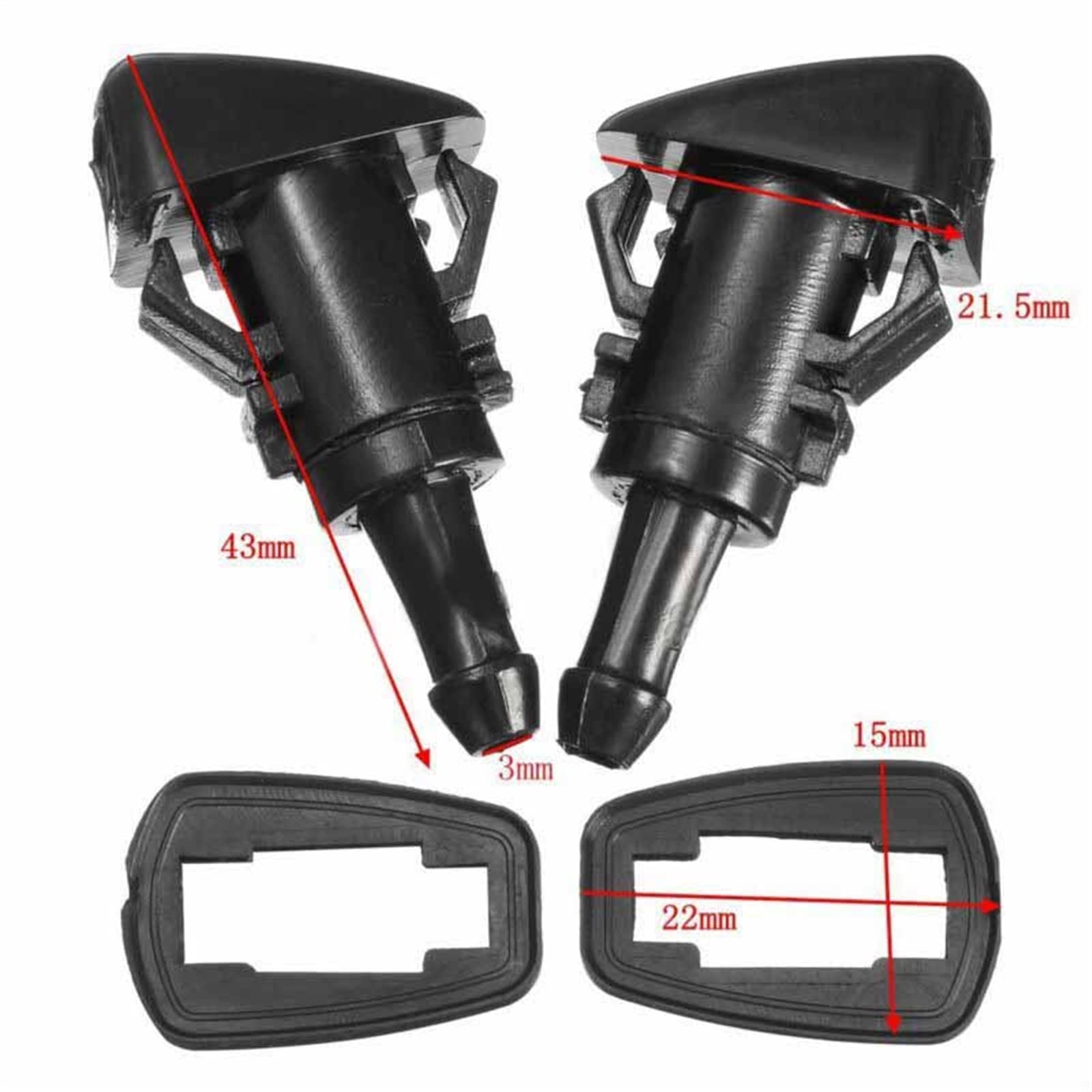 Dla Jeep Grand Cherokee 2007-2017: 2 dysze wycieraczek do szyb przednich (nr ref. 5303833AA)