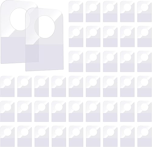 300 pestañas transparentes autoadhesivas para colgar, etiquetas colgantes adhesivas con agujero de ranura, etiquetas colgantes de plástico para