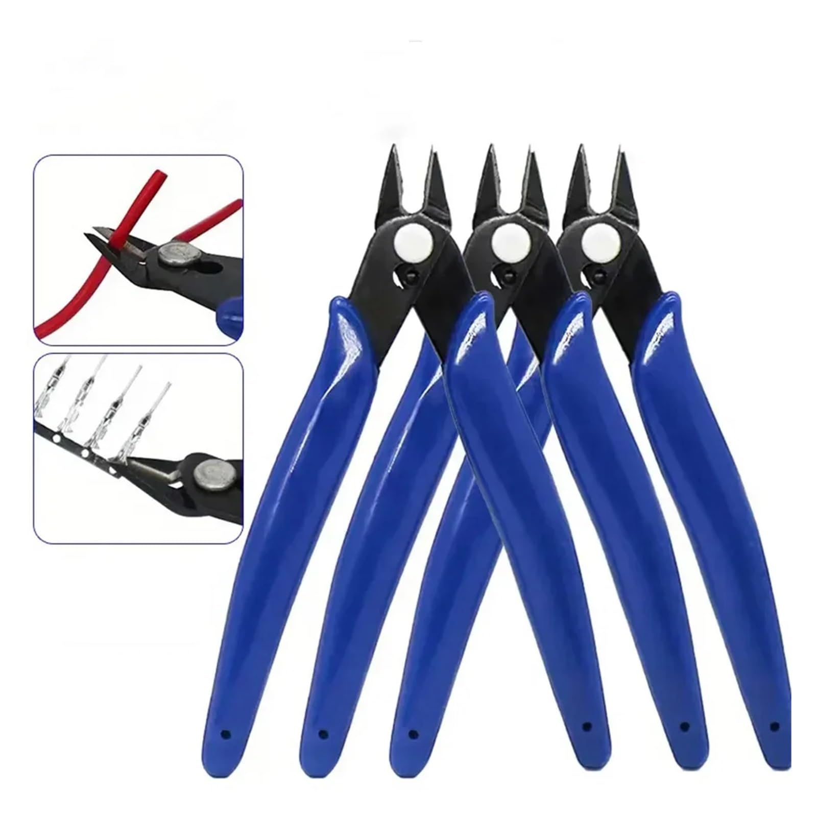 GUYTRM Szczypce do cięcia kabli Szczypce do cięcia kabli DIY Szczypce do cięcia kabli ukośnych Narzędzia ręczne Szczypce do cięcia kabli bocznych Szczypce niebieskie lingli(Blue 10pcs)