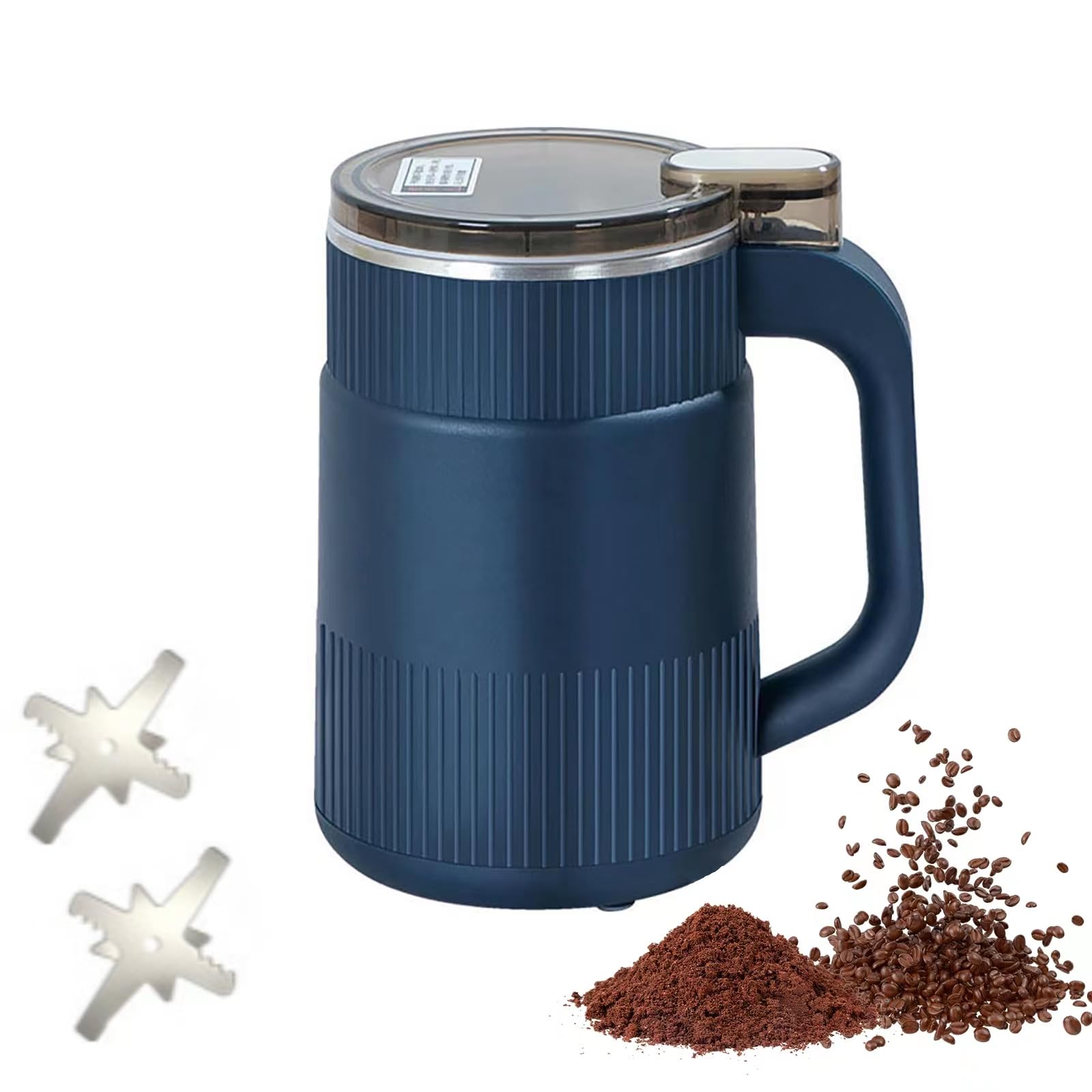 Household Small Powder Grinding Machine, Electric Spice Grinder Fine Powder, Electric Herb Grinder, Stainless Steel Multifunctional Grinding Machine for Grains Condiments Coffee Beans (Blue)