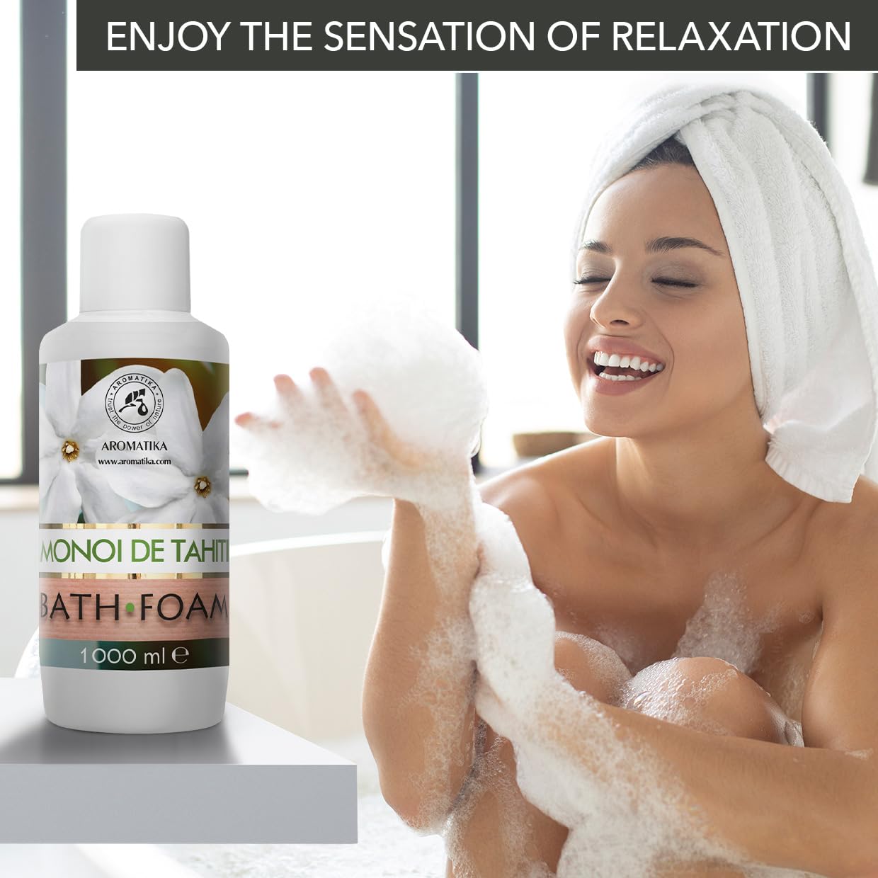 Espuma Baño de Monoi de Tahiti 1000ml - Belleza - Cuidado del Cuerpo - Bienestar - Relajación - Fragancia Exótica - Aromaterapia - Spa - Baños de Burbujas - Bath Foam Monoi de Tahiti