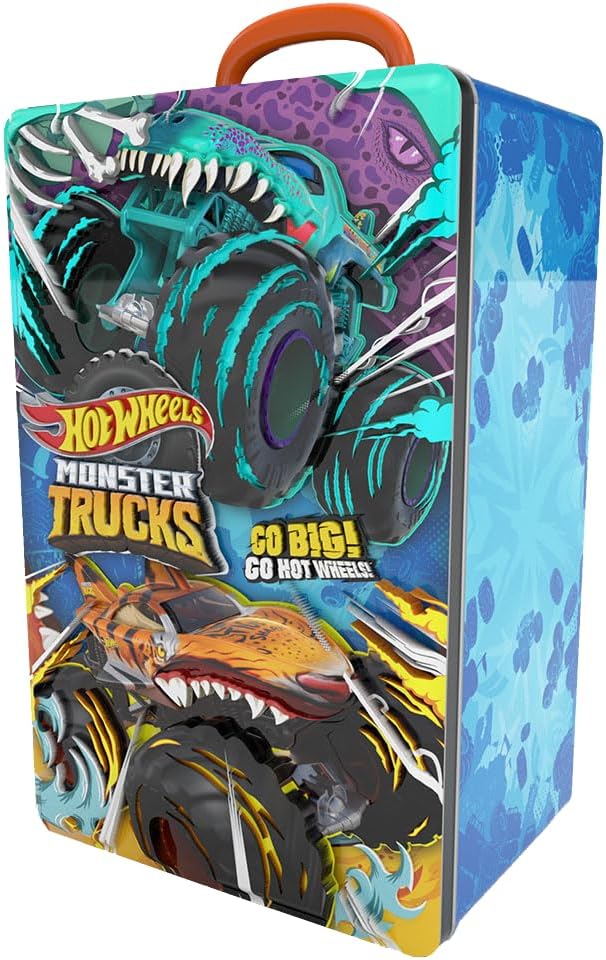 Hot Wheels Monster Trucks Storage Carry Case for 6 Monster trucks or 25 cars