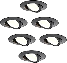 Ledvion - 6x LED Recessed Spotlights, 230 V, Black, Dim-to Warm, IP65, Waterproof, 5W/7W, COB, Downlight, Ceiling Spotlight, Bathroom, Kitchen, Warm White, Daylight, Halogen Replacement, Mood Light