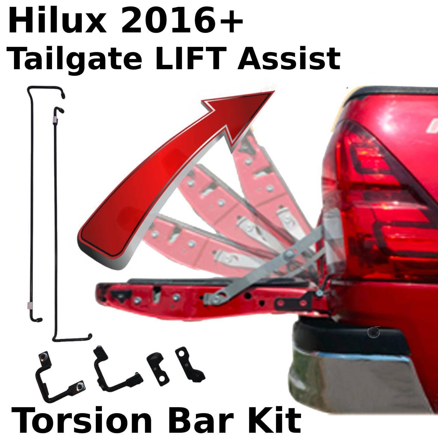 Buy Tailgate Lift For Toyota Hilux 2016+ Easy Up Torsion Bar Assist kit