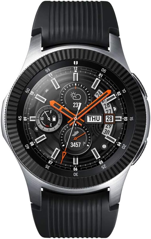 LDFAS Bezel Ring Compatible for Galaxy Watch 46mm, Adhesive Cover Anti Scratch Stainless Steel Protection Case Compatible for Samsung Galaxy Gear S3 Frontier & Classic Smartwatch, Black
