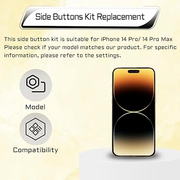 iPhone 14 Pro 14 Pro Max 電源ボタンと音量ボタン 交換用サイドキーボタン サイレンスオンオフミュートコントロールボタン修正 A2650 A2651ゴールド