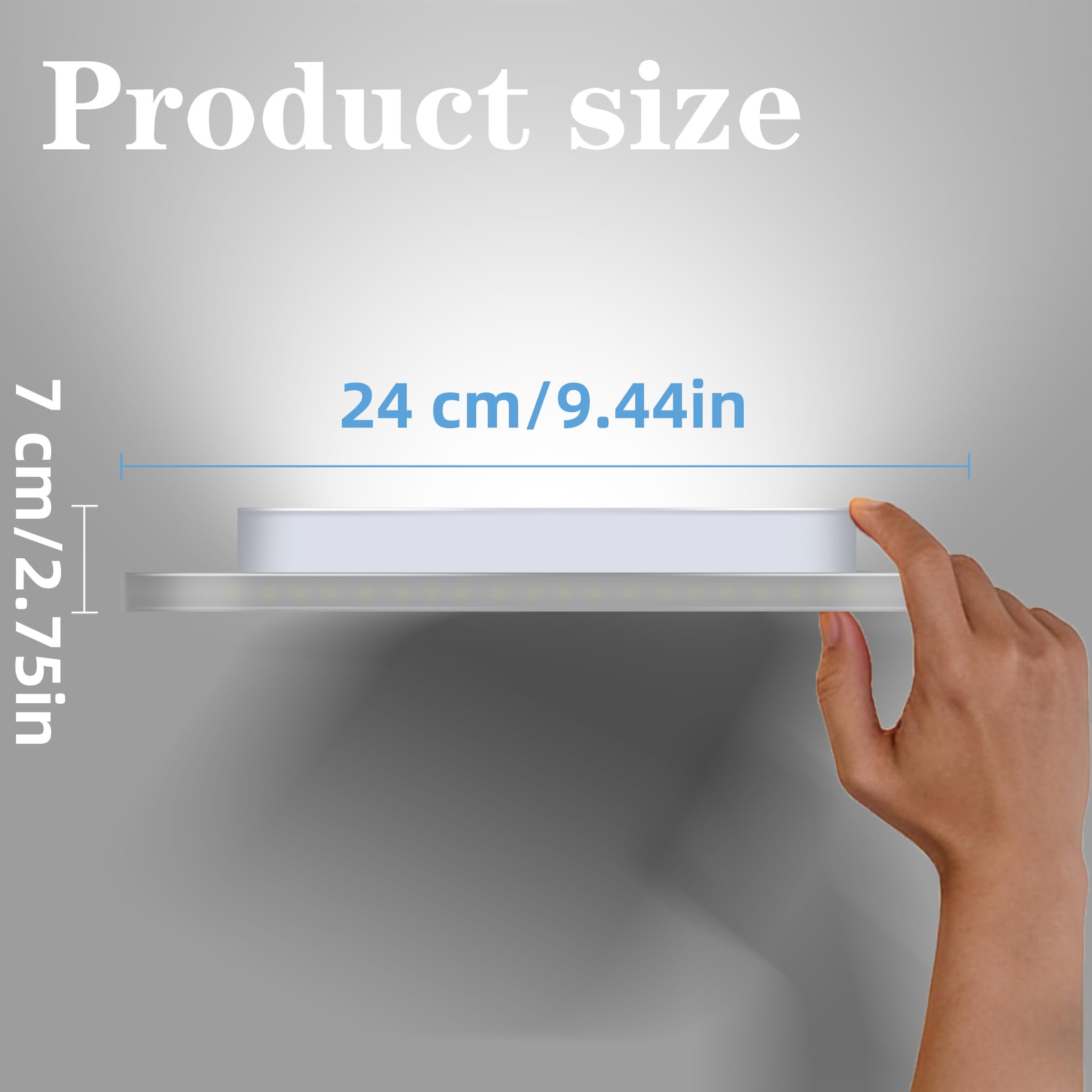 Plafon LED Techo cuadradas, IP44 Ø28cm Plafones para Techo Led Lampara, 31W lampara techo dormitorio 6000K Luz blanca fría, Ideal para cocina, pasillo, baño, sala