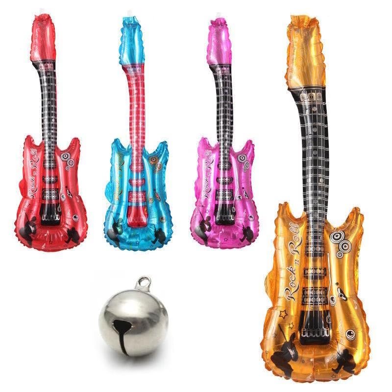 Guitar Foil Balloons 75cm - Air-Fill, Pack of 4 Colors: Red, Blue, Orange & Pink