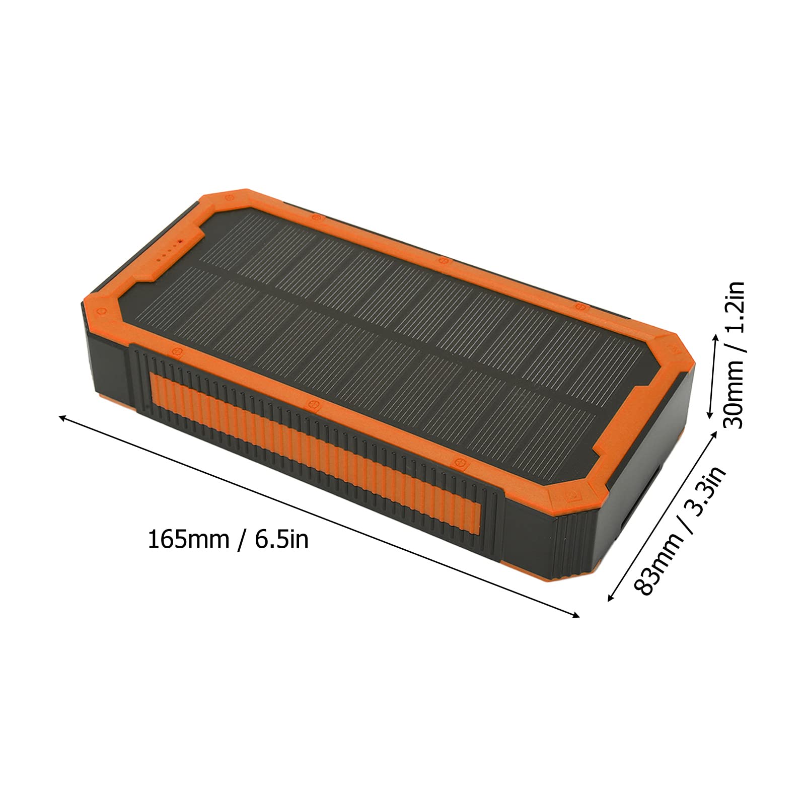 Power Bank Solare da 36800 MAh con Pannello in Silicio Monocristallino per Avventure All'aria Aperta, Caricatore Solare Portatile con 36 LED per il Campeggio (Arancia)