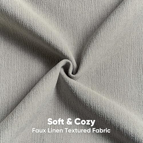 FUTEI Smoke Gray Chenille Decorative Throw Pillow Covers 22x22 Inch Set of 2,Soft Cozy Faux Linen Textured Cushion Case,Farmhouse Home Decor for Couch Living Room
