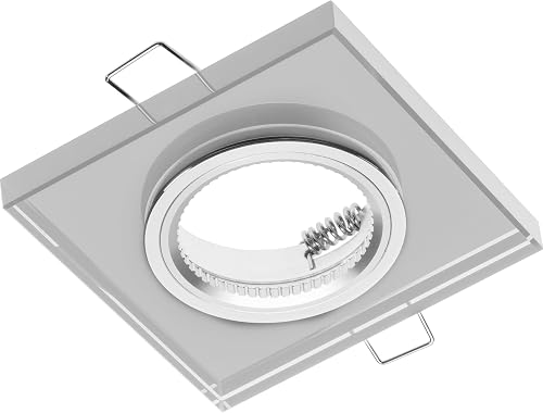 GTV Support de Spot Encastrable Carré PALACE II, Cadre en Verre Épais, Installat